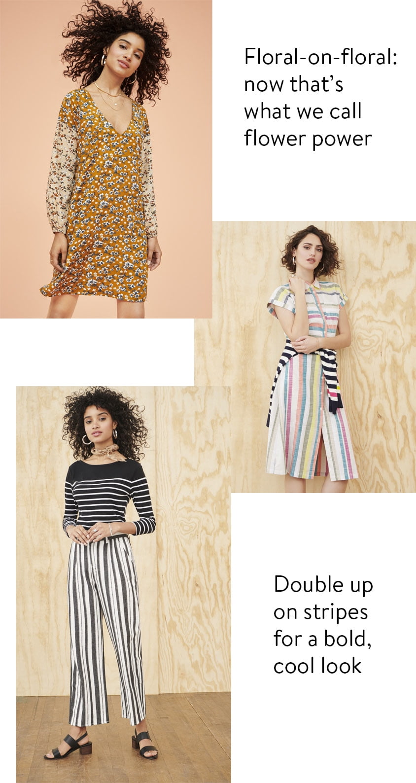 double floral double stripe
