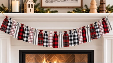 No-Sew Flannel Holiday Garland