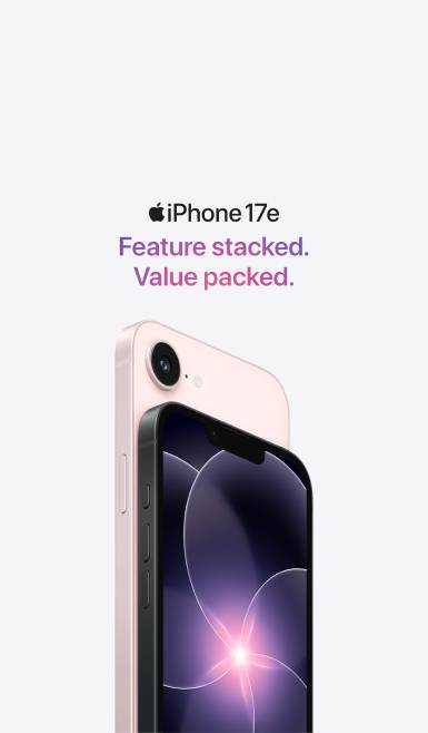 Two stacked iPhones in Soft Blush and Black.