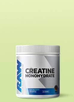 Raw blue raspberry creatine monohydrate powder.