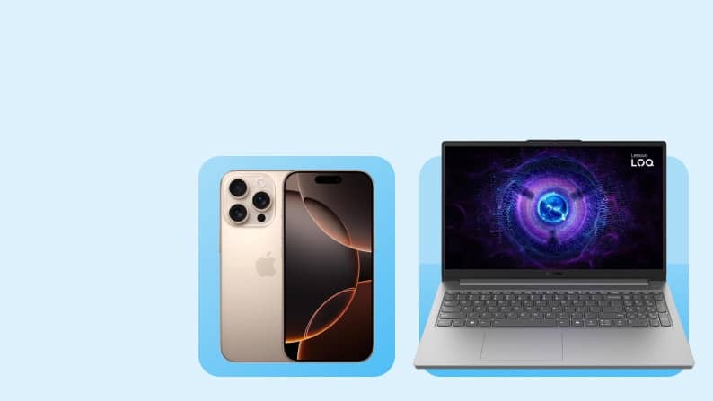 iPhone, laptop. Text reads: up to fifty dollars off.