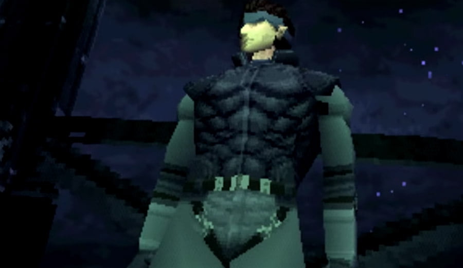 PlayStation Classic - Solid Snake stands against a starry sky in Metal Gear Solid