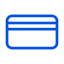 A blue credit card illustration.