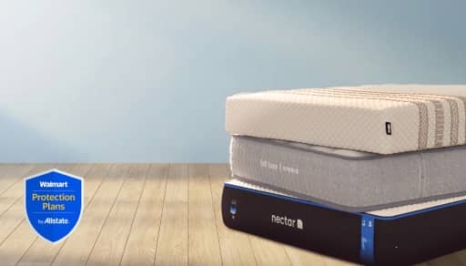 Three mattresses stacked on top of each other.