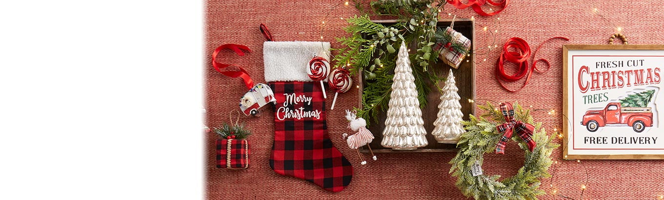 Deck the home. Holiday decor. Jolly ornaments, merry accents, and cozy touches all season.