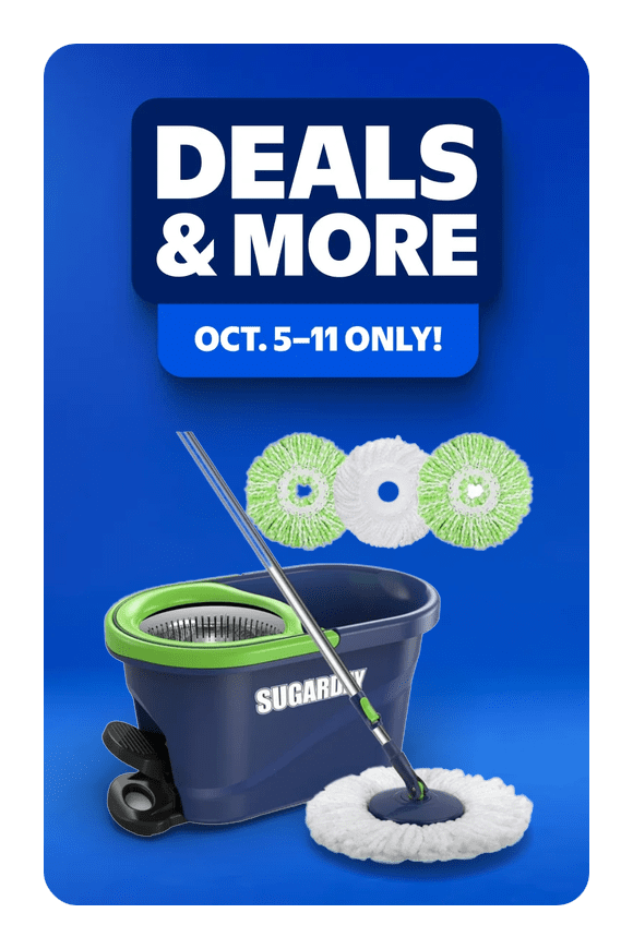 Image shows SUGARDAY Spin Mop and Bucket with Wringer Set for Floors Cleaning Heavy duty System, Green