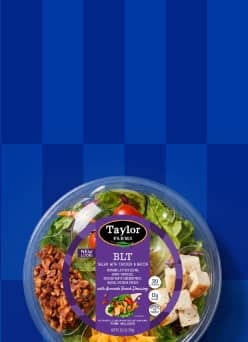 A pre packaged B L T salad.