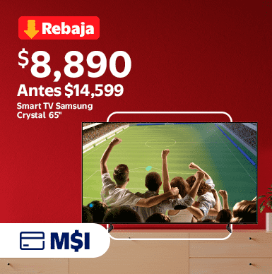 Pantalla 65" Samsung Crystal $8.890