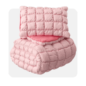 Mainstays Kids pink puff comforter bed set