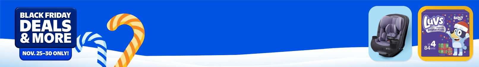 Black Friday Deals and more. November twenty-five through thirty only. View a black car seat and a black carrier with a handle.