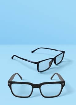 Pairs of eyeglasses for men.