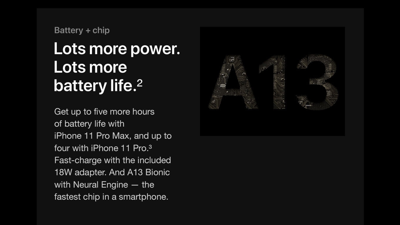 Battery + chip. Lots more power. Lots more battery life.