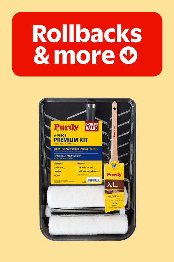 Image shows Purdy 6-Piece Premium Kit , Kit, 1-1/2 in., Plastic, Multiple, 9 in. x 3/8 in.