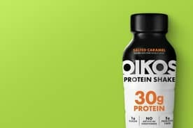 Oikos 30F salted caramel protein shake.