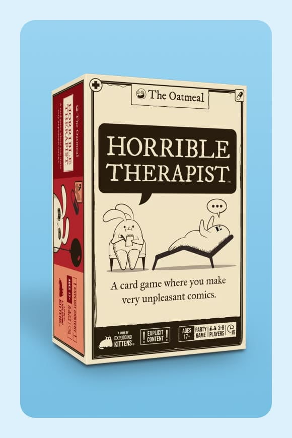 Game of the Month: Horrible Therapist. Shop now.