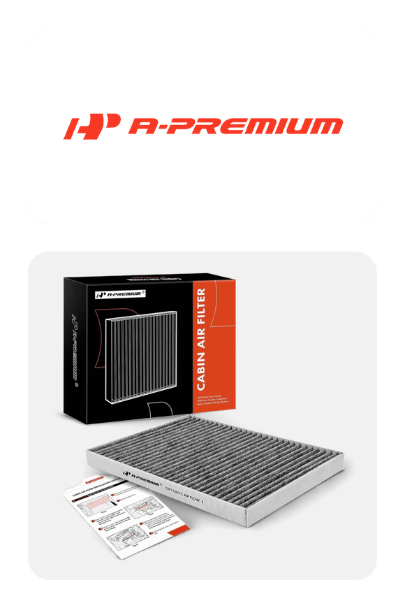 Image shows A-Premium Cabin Air Filter with Activated Carbon Compatible with Nissan Versa 2007-2013, 1.6L 1.8L, Replace# 27274ED000