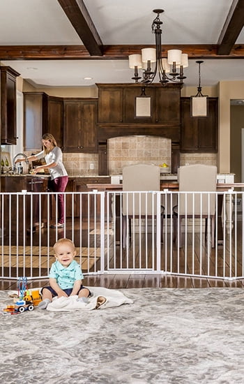 Baby-gate-buying-guide-Open-space-gate Baby gate buying guide - Regalo extra wide baby gate & playard with walkthrough door - freestanding baby gate