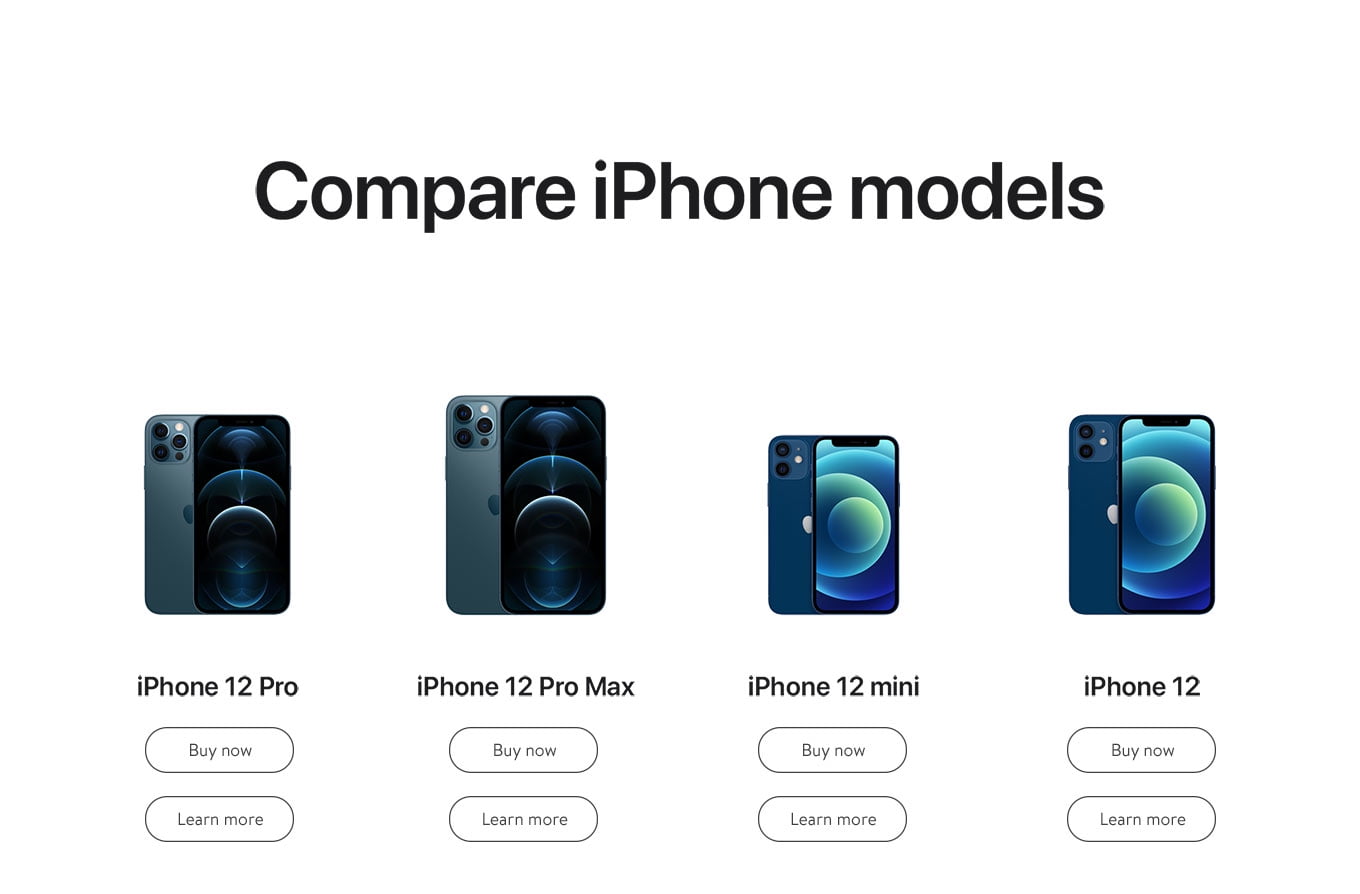 IPhone Differences Chart