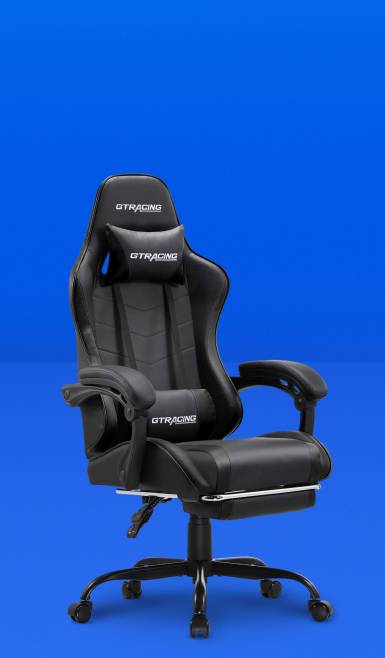 Image shows a GT Racing gaming chair.