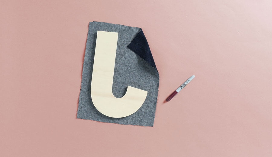 Trace letter onto fabric