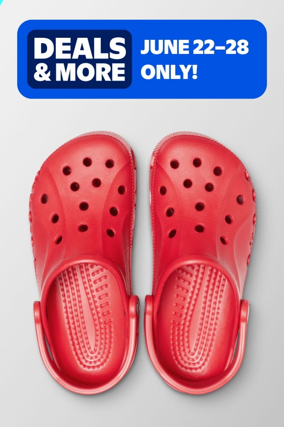 A pair of Red Crocs.