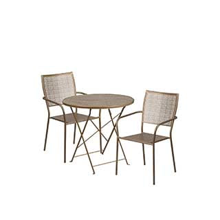 small outdoor table and chairs with umbrella