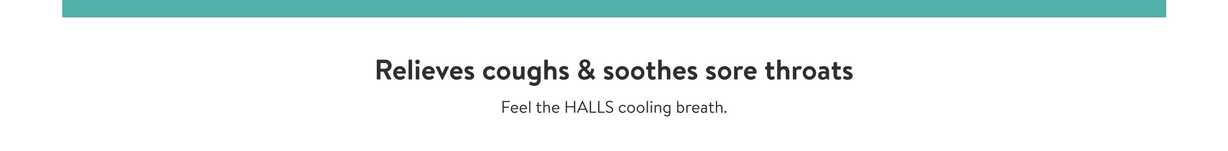 Text that reads, relieves coughs and sore throats.