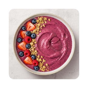 Smoothie bowl made with frozen fruits and acai