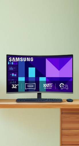 Printer and Samsung screen on a wooden desk.