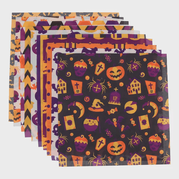 5 Sheets Halloween Wrapping Paper Halloween Elements Print Gift