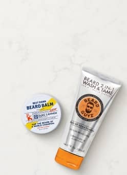 Men’s beard balm and beard wash.