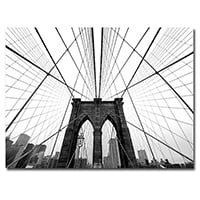 Trademark Art NYC Brooklyn Bridge Canvas Art by Nina Papoirek
