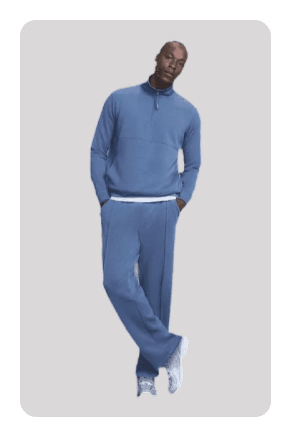 Image shows Avia Men's Twill ScubaKnit Quarter Zip Pullover Sweatshirt, Sizes XS-4XLT