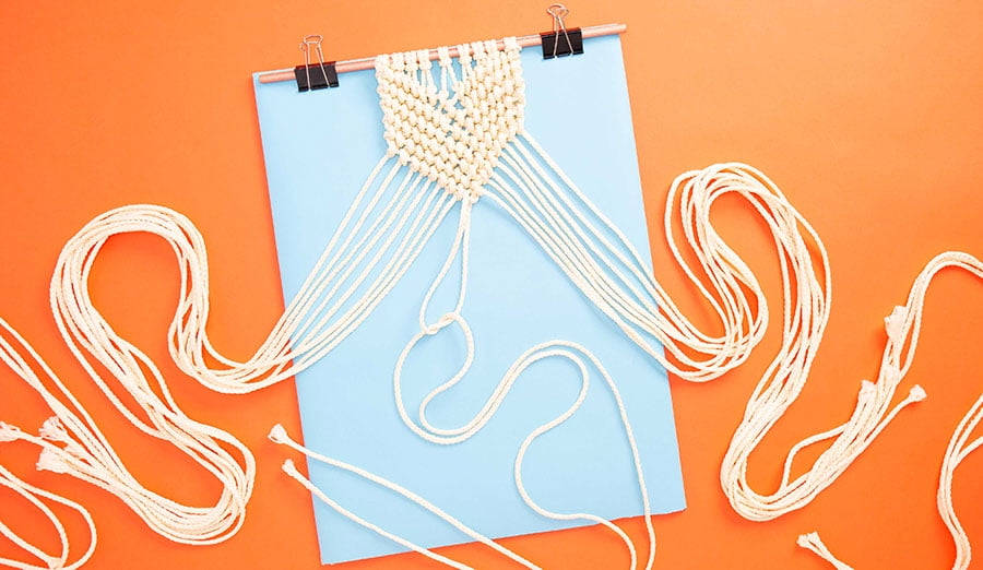 Step 7 5 rows of chevron macrame