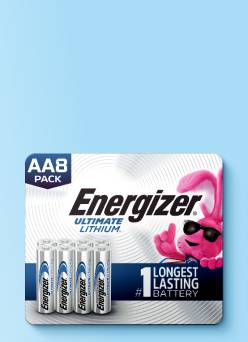 A pack of Energizer batteries are shown.