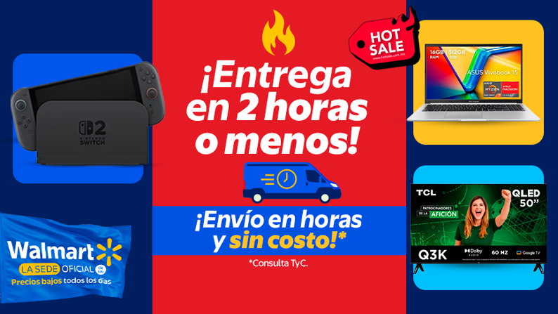 ¡Entrega en 2 horas o menos! +Envío sin costo