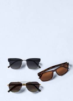 Multiple pairs of sunglasses displayed to feature top sunglass styles.