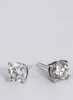 A pair of stud earrings.