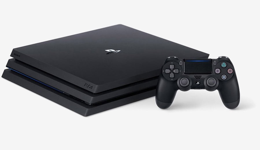 The PS4 Pro 1TB console with DualShock 4 controller.
