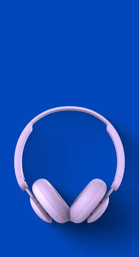 Purple onn over-ear headphones.