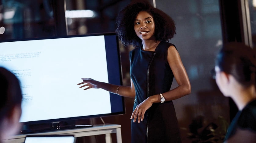 Woman doing a presentation.