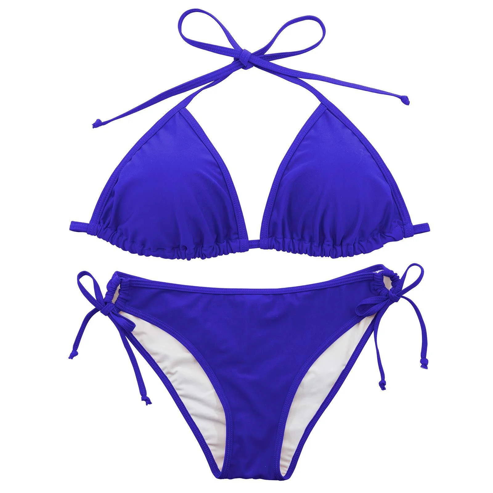 Swim Traje De Baño De 2 Piezas Con Sujetador Halter Fruncido Y