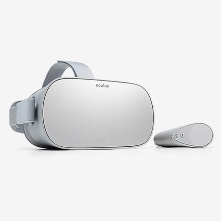 The Oculus Go standalone VR headset and controller.