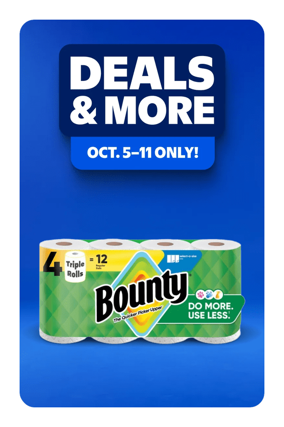 Image shows (6 pack) Bounty Paper Towels Select-A-Size White, 4 Triple Rolls, 123 Sheets per Roll