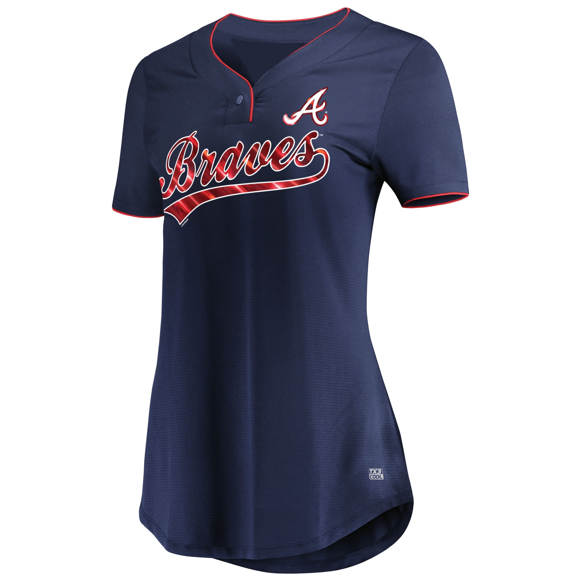 atlanta braves button up shirt