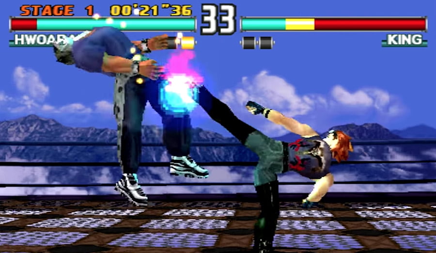 PlayStation Classic - Hwoarang and King face off in Tekken 3