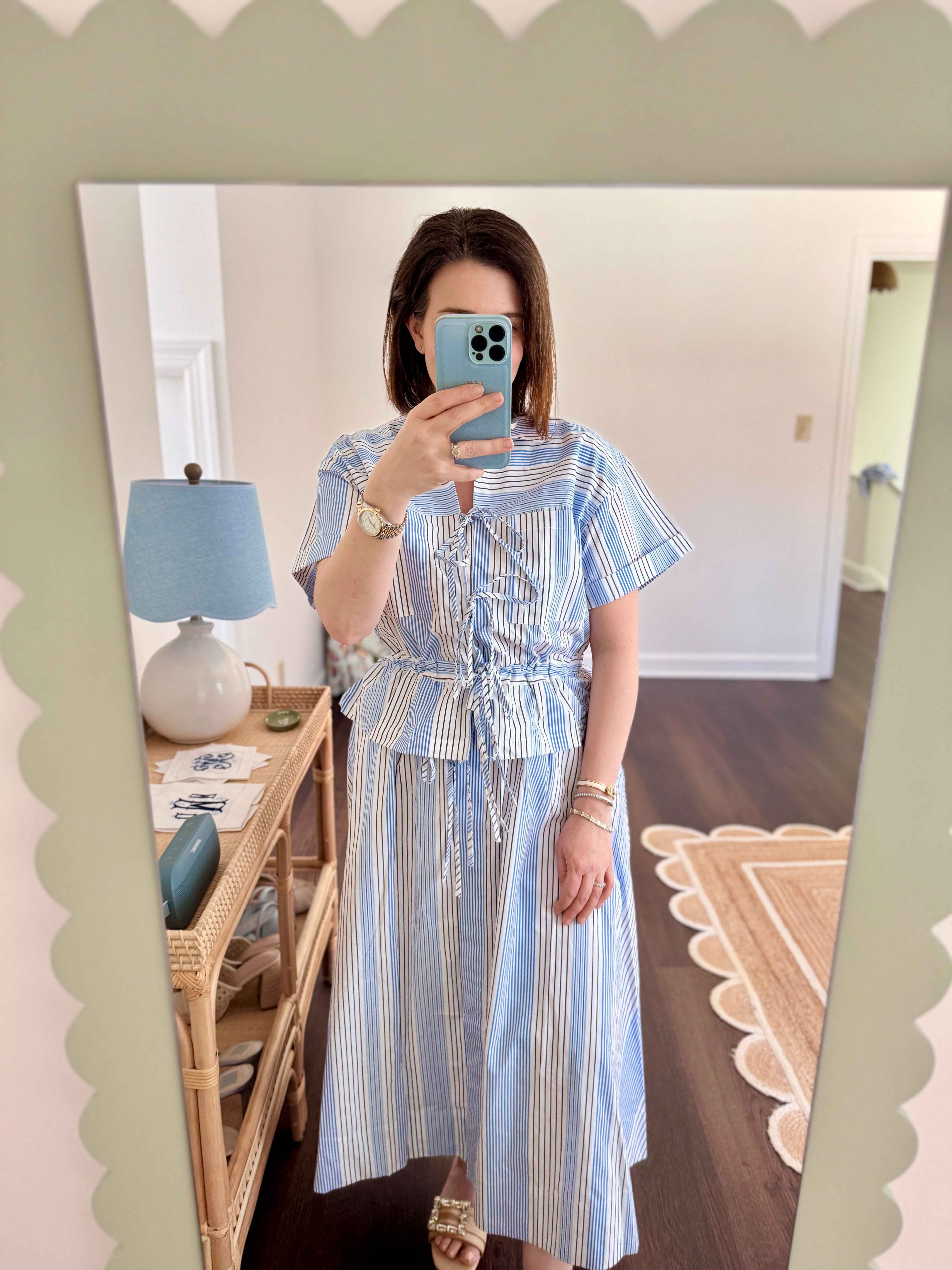 The cutest set! Wear them together for the look of a dress, or wear the separately for even more looks. Runs true to size, but if in between go with your smaller size, especially with the skirt. , Shop post, 