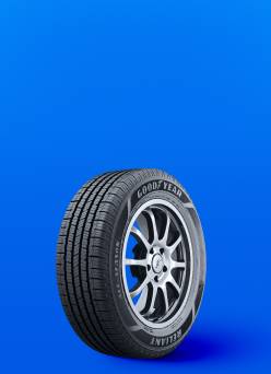 A black Good Year tire.