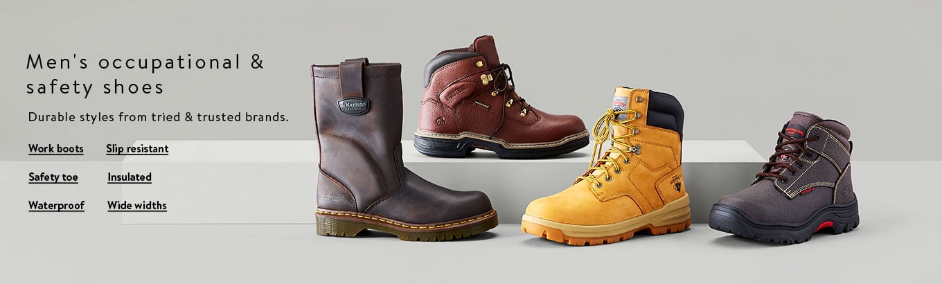 mens black work boots walmart