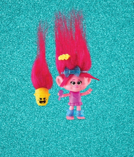 DreamWorks Trolls Band Together Hair Pops Queen Poppy Small Doll & Accessories, Toys Inspired by the Movie
